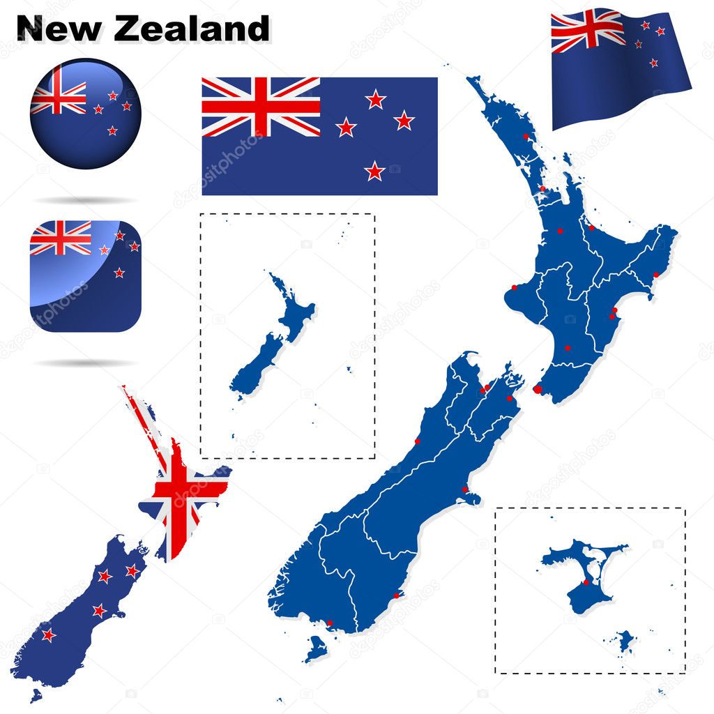 New Zealand vector set.