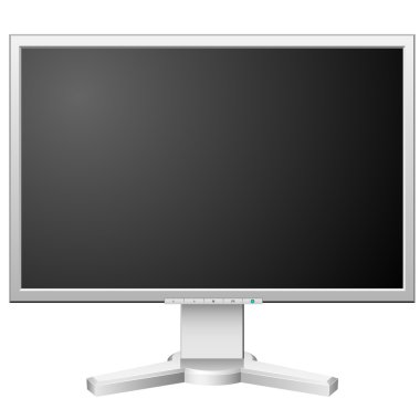 Modern white LCD monitor clipart