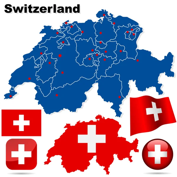 Suiza vector conjunto . — Vector de stock