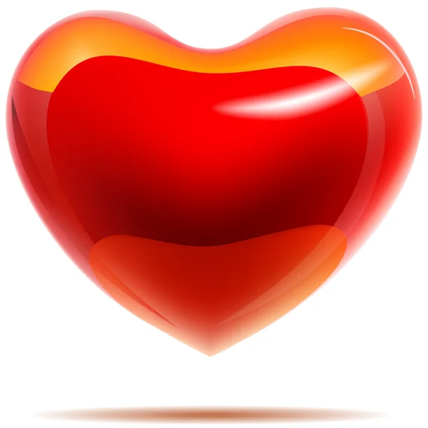Γυαλιστερή κόκκινη καρδιά — Διανυσματικό Αρχείο