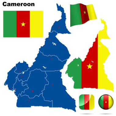 Kamerun vektör set.