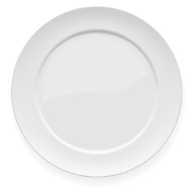 Blank white dinner plate clipart