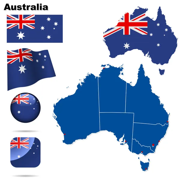 Australia vector conjunto . — Archivo Imágenes Vectoriales