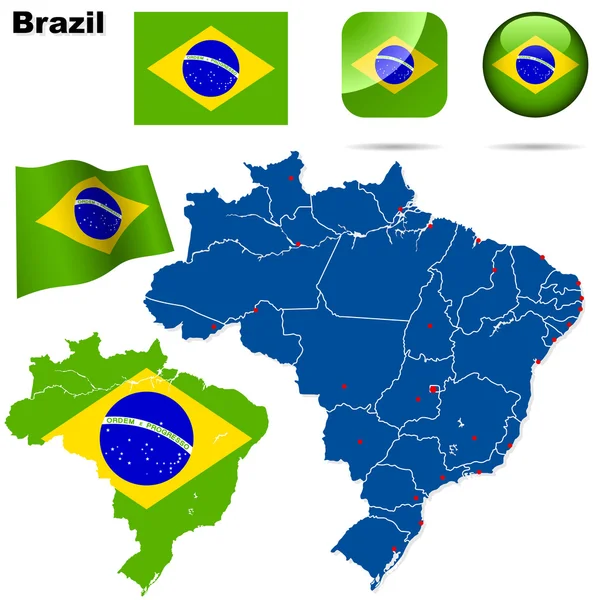 Brasil vector conjunto . — Archivo Imágenes Vectoriales