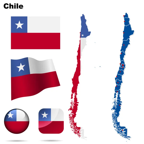 Conjunto vetorial Chile . — Vetor de Stock