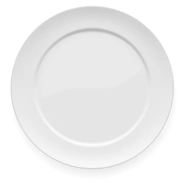 Lege witte diner plaat — Stockvector