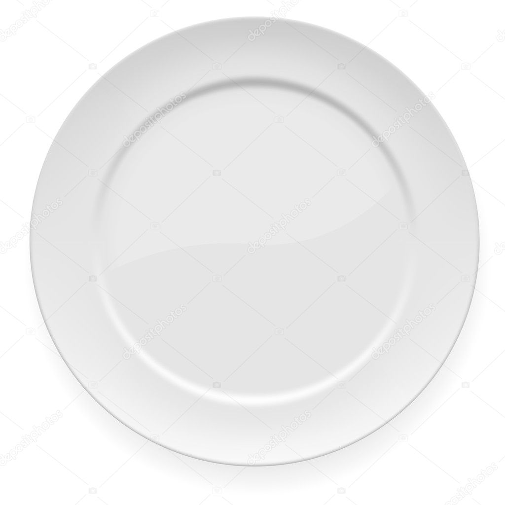 Blank white dinner plate