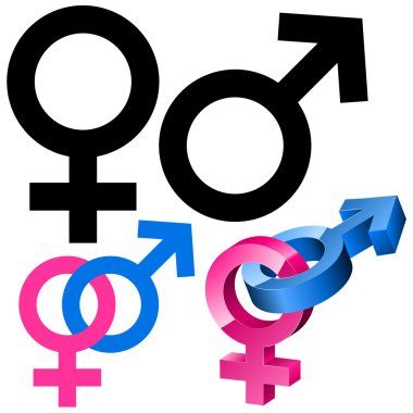 Male and female signs clipart