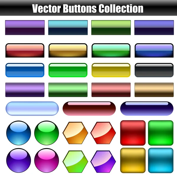 Web düğmeleri koleksiyonu vektör — Stok Vektör