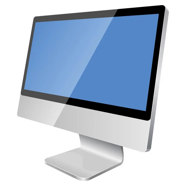 Nuevo monitor en blanco moderno — Vector de stock