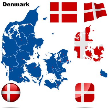 Denmark vector set. clipart