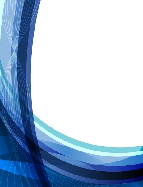 Abstrakte blaue kurvige Streifen Hintergrund — Stockvektor