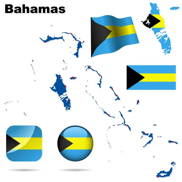 Conjunto de vetores Bahamas . — Vetor de Stock
