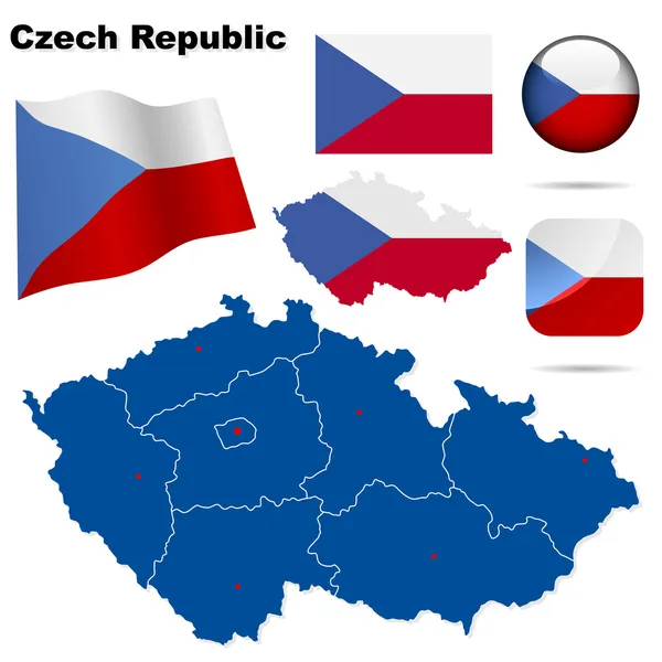 Česká republika vektorové sada. — Stockový vektor