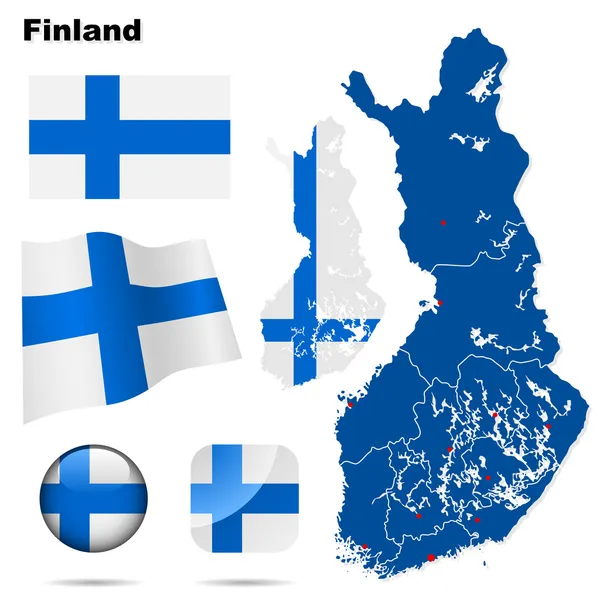 Finlandiya vektör set. — Stok Vektör