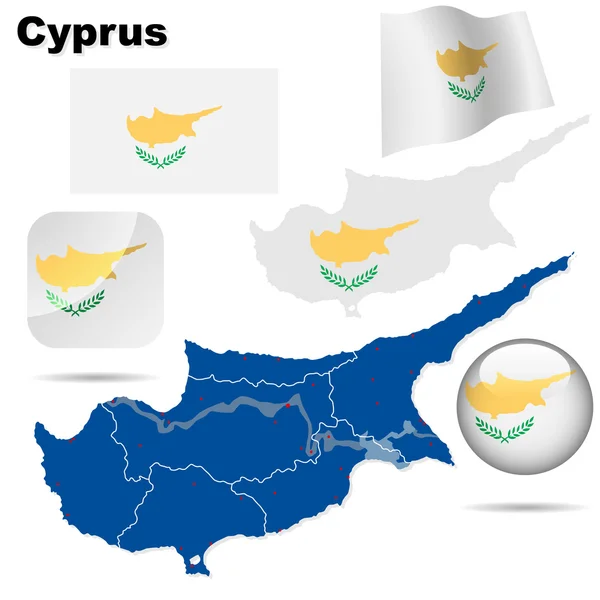 Векторное множество Кипра . — стоковый вектор