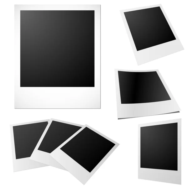 Conjunto vetorial de fotos impressas em branco isoladas em branco . —  Vetores de Stock