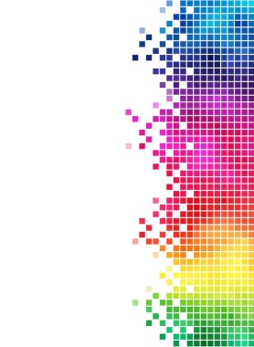 Colorful rainbow square mosaic side element. clipart