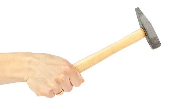 Hand with a hammer — Stock Photo, Image