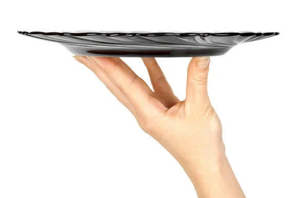 Plate in hand — Stock Photo, Image
