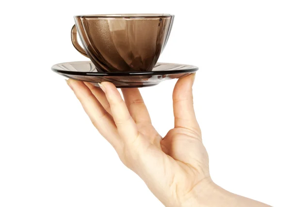 Cup in woman hand — Stock Photo, Image