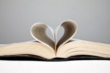 Heart shape with pages of book clipart
