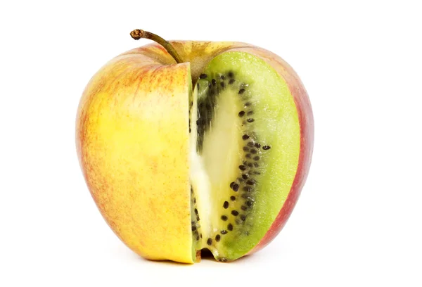 Kiwi im Apfel — Stockfoto