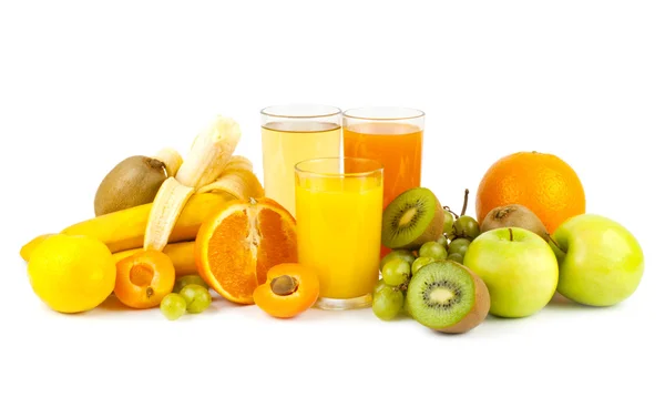 果汁和水果 — 图库照片