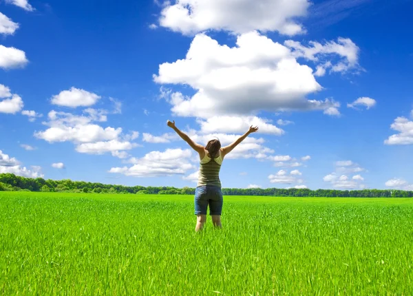 stock image Young woman in the field