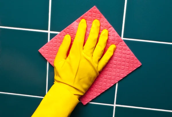 Hand with sponge — Stock Photo, Image