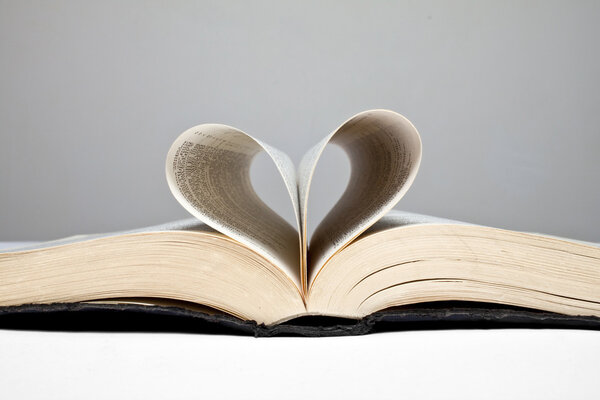 Heart shape with pages of book