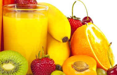 Juices and fruits clipart