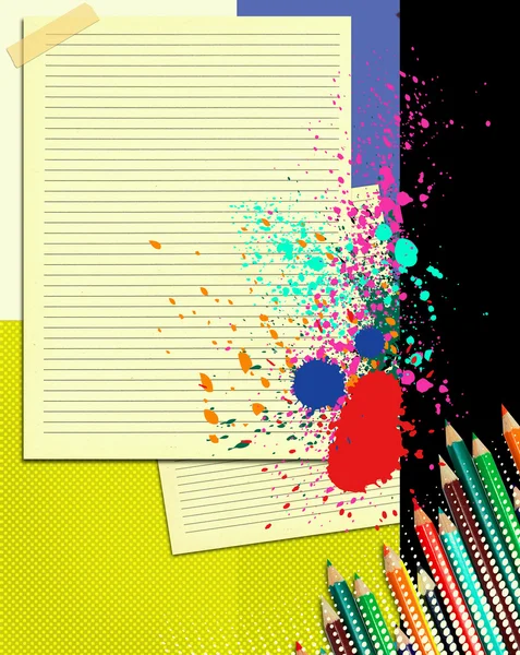 Grunge illustration med papper bakgrund för text — Stockfoto