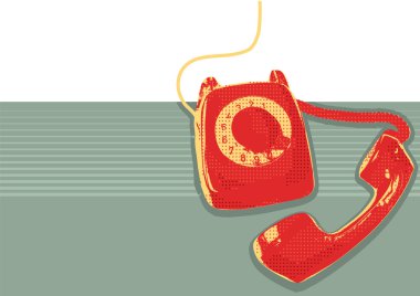 Retro telephone.vector grunge afiş arka plan metni