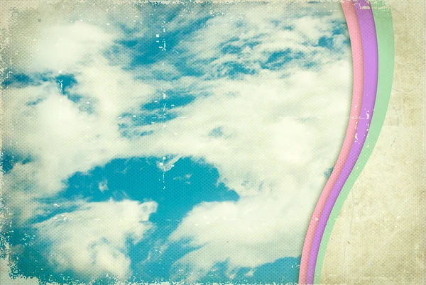 Винтажный фон неба на старой текстуре бумаги — стоковое фото