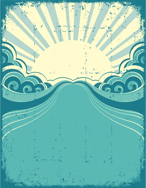 Grunge nature poster background with sunshine. — Stock Vector