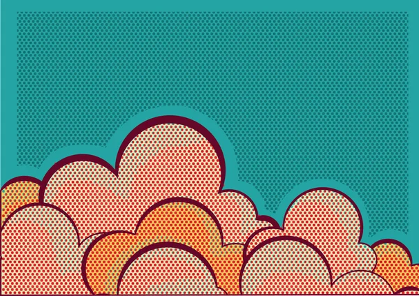 Ρετρό σύννεφα poster.grunge φόντο — Διανυσματικό Αρχείο