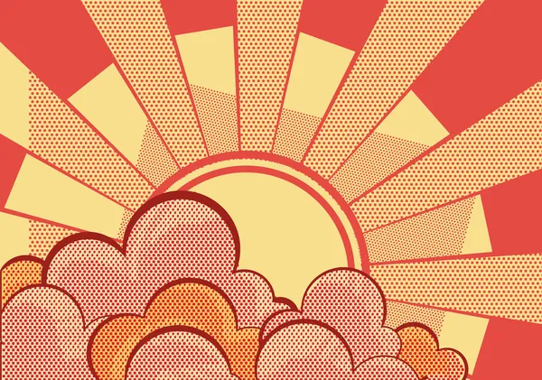 Cartoni animati grunge sfondo con la luce del sole su grunge texture — Vettoriale Stock