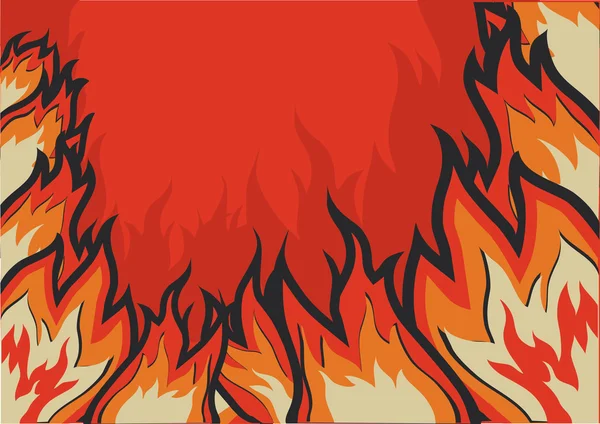 Fire on red background for design — Stock Photo, Image