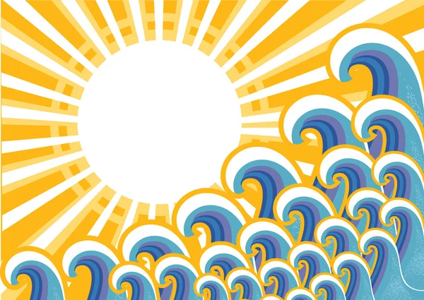 Mar imagen con la luz del sol.Imagen vectorial — Vector de stock