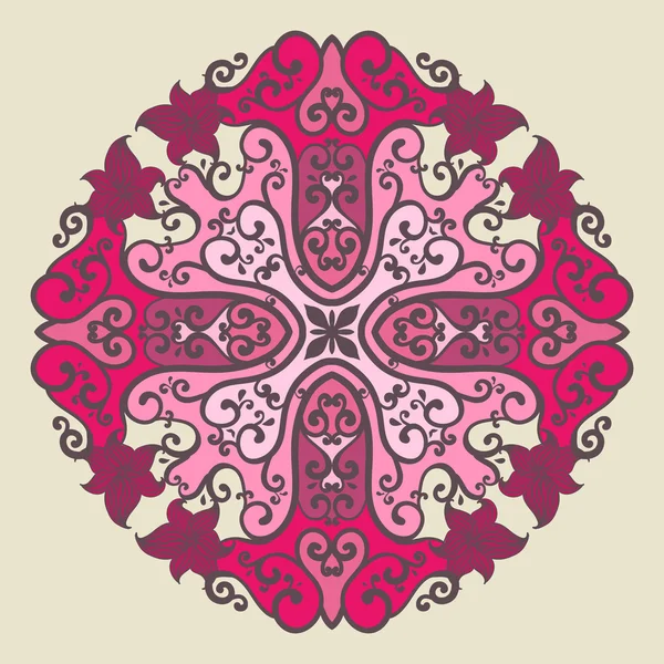 Patrón de encaje redondo ornamental — Vector de stock