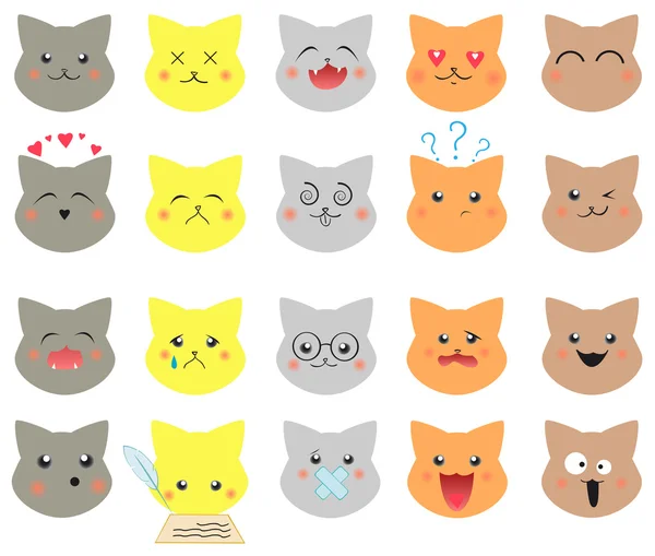 Set of emotions cat — Stock Vector