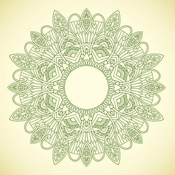 Ornamental round lace in ethnic style — Stock Vector