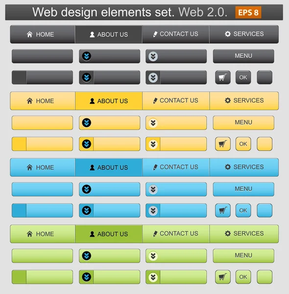 Ensemble d'éléments de conception Web — Image vectorielle