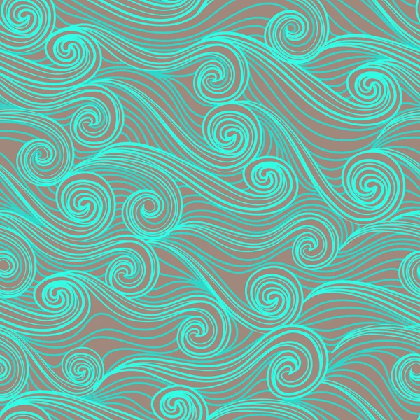 无缝抽象手绘模式，海浪背景 — 图库矢量图片