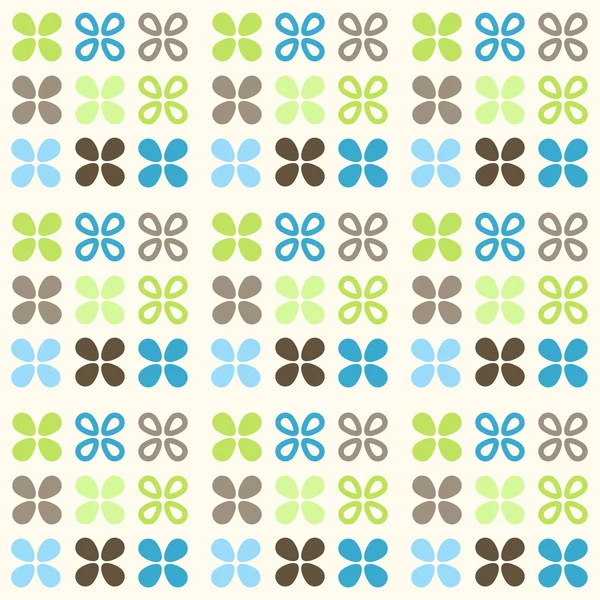 Nahtloses Muster mit abstrakten Blumen im Retro-Stil — Stockvektor