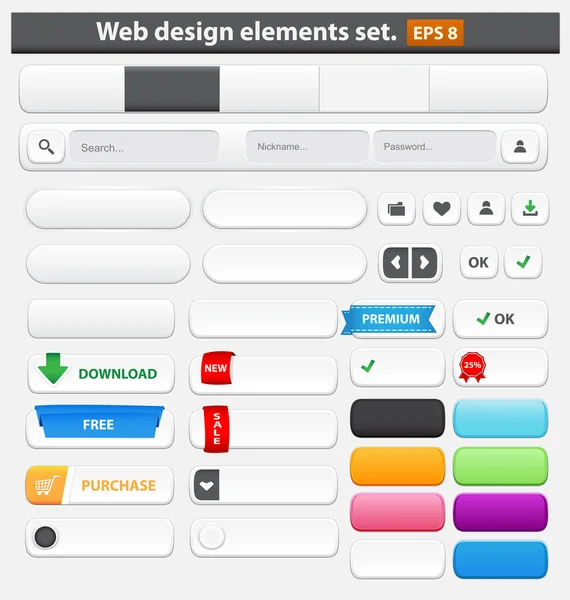 Conjunto de elementos de Web design — Vetor de Stock