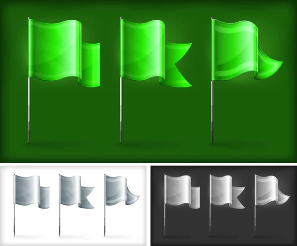 Green flags — Stock Vector