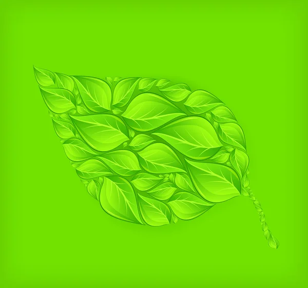 Αφηρημένη φύλλα σε πράσινο — Διανυσματικό Αρχείο