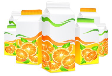 Packages for orange juice clipart